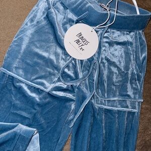 Princess Polly Shimmering Blue Joggers